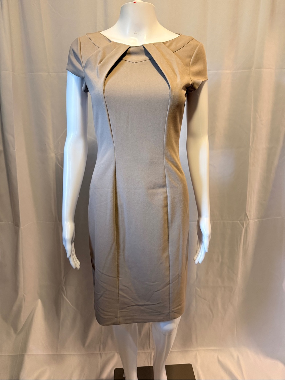 Stefanel Taupe Midi Sheath Dress